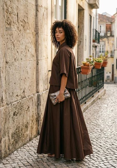 Braune EST'SEVEN Maxirock AYLIN SKIRT - large