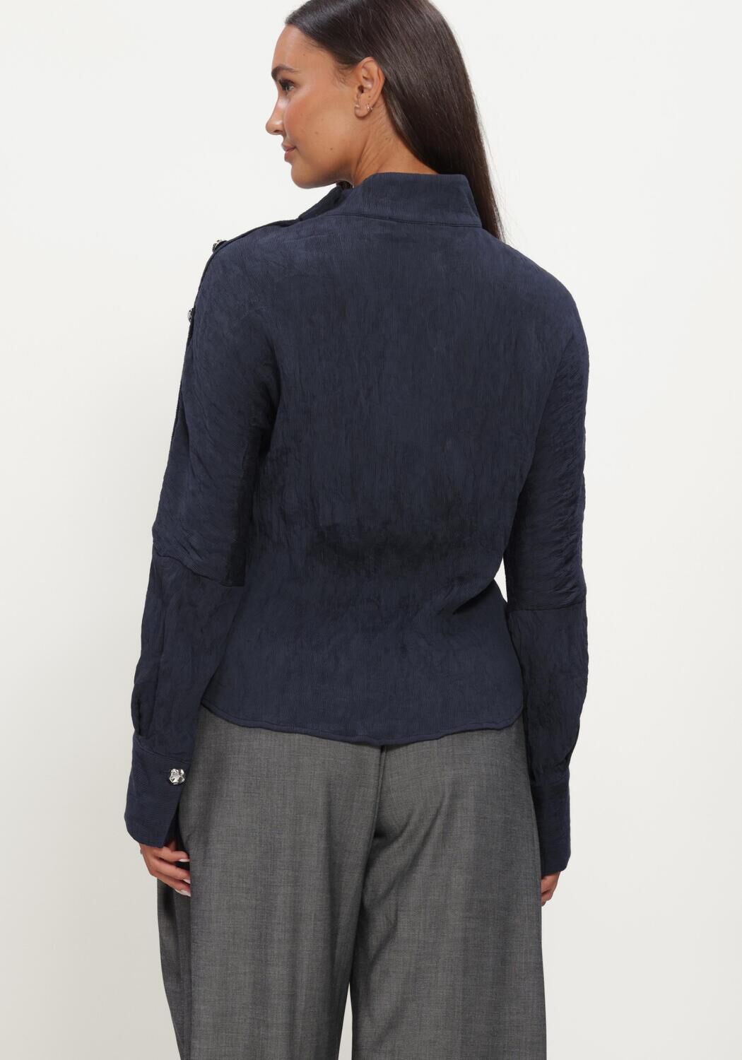 Dunkelblau CO'COUTURE Blusen CAMELLOCC ASYM BUTTON BLOUSE - large