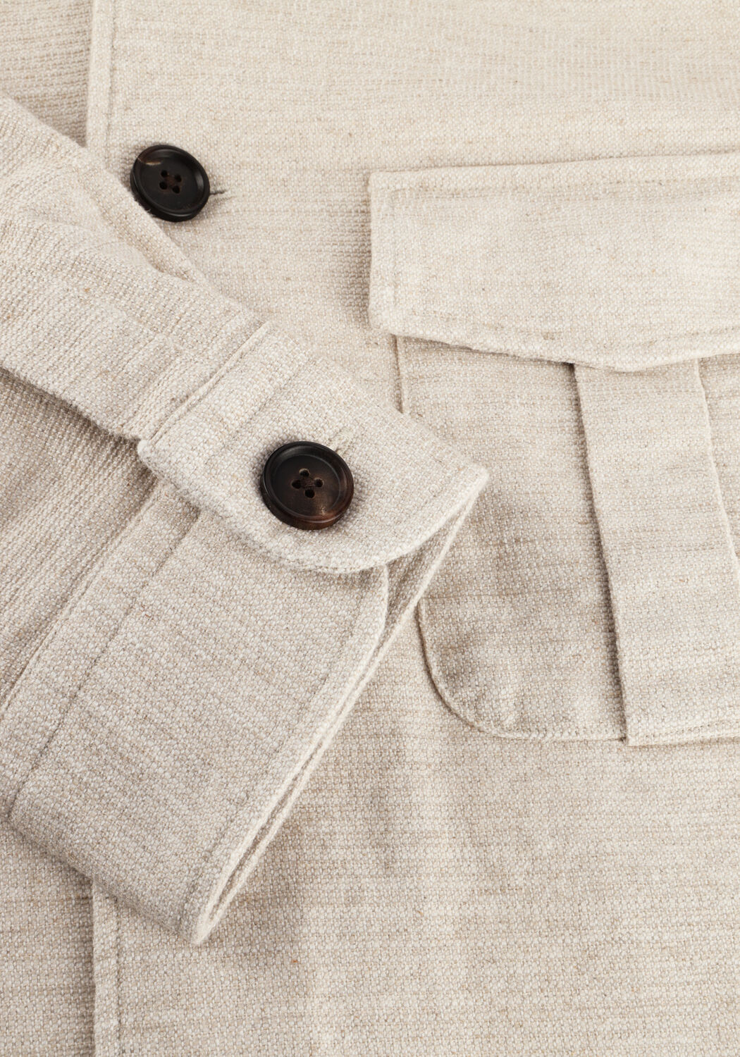 Beige PROFUOMO Overshirts OVERSHIRT CO/LIN - large