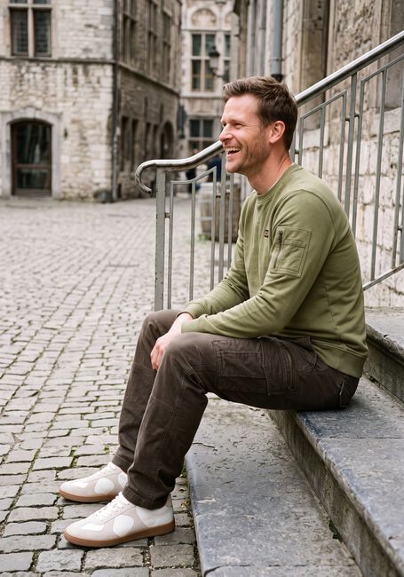 Khaki PME LEGEND Sweatshirt CREWNECK AMERICAN CLASSIC - large