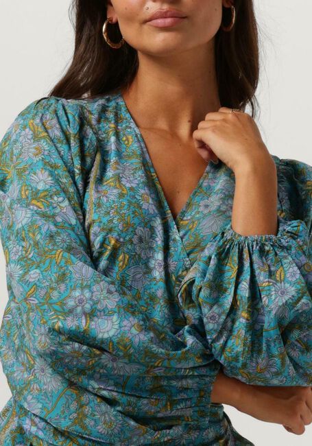 Blaue SISSEL EDELBO Maxikleid ZELDA WRAP DRESS - large