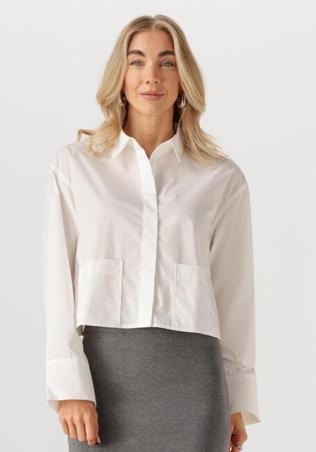 Weiße Y.A.S. Blusen YASROYALEE LS SHORT SHIRT - large