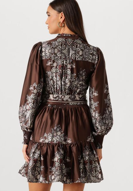 Braune NEO NOIR Minikleid MALFIDA PAISLEY BORDER DRESS - large