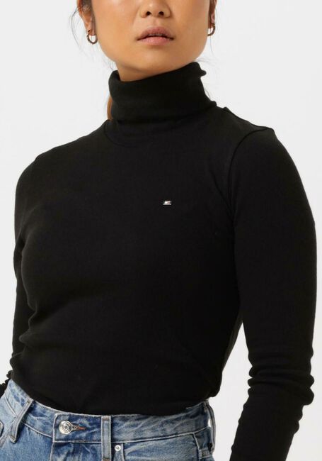 Schwarze TOMMY HILFIGER Rollkragenpullover SLIM MODAL RIB ROLL-NK TOP - large