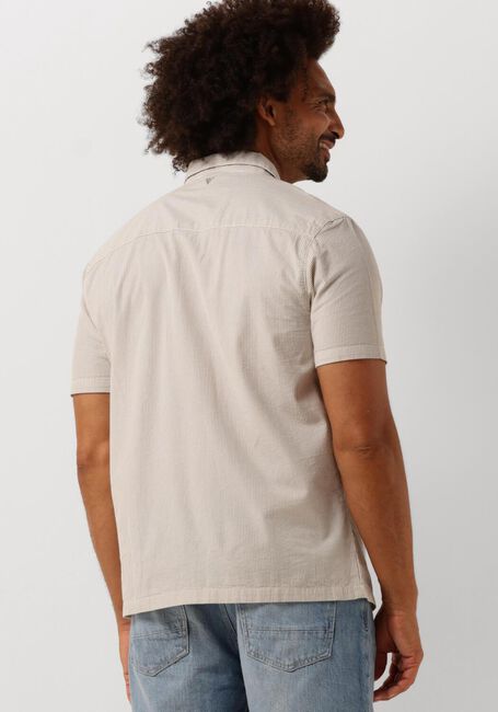 Taupe PURE PATH Casual-Oberhemd SEERSUCKER SHORTSLEEVE SHIRT WITH CHEST POCKETS - large