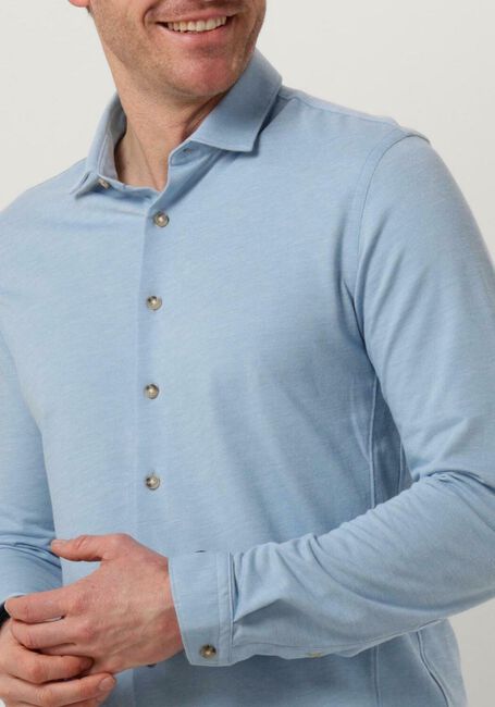 Hellblau CAST IRON Casual-Oberhemd LONG SLEEVE SHIRT CF JERSEY PIQUE TEC - large