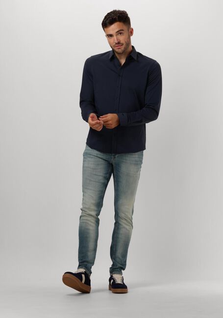 Blaue CAST IRON Casual-Oberhemd LONG SLEEVE SHIRT TWILL JERSEY 2 TONE - large