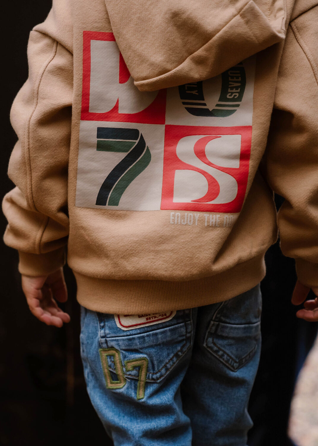 Braune DAILY7 Pullover & Cardigans HOODIE BACKPRINT D7 - large