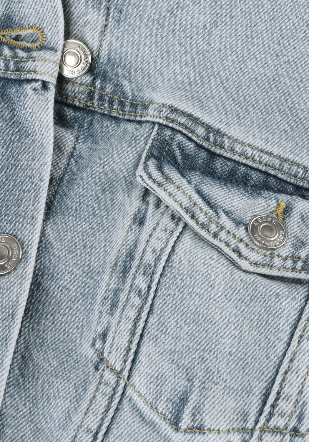 Blaue COLOURFUL REBEL Jeansjacke ORNEL CROPPED DENIM JACKET - large