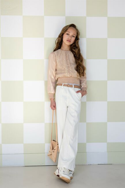 Ecru NONO Hose SAYLA GIRLS PANTS PINSTRIPE WHITE - large