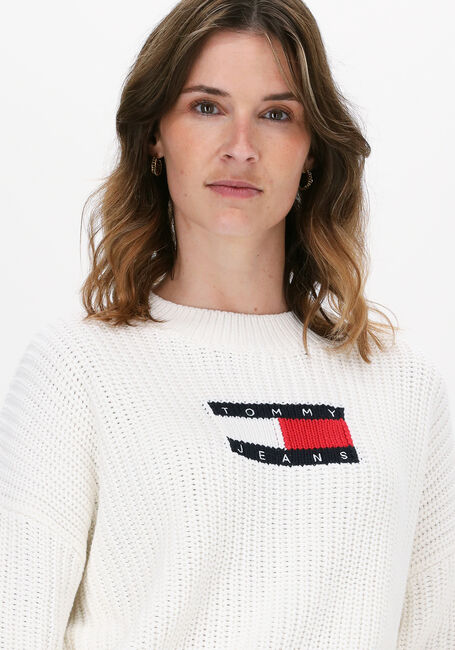 Wei&szlig;e TOMMY JEANS Pullover TJW CENTER FLAG SWEATER - large
