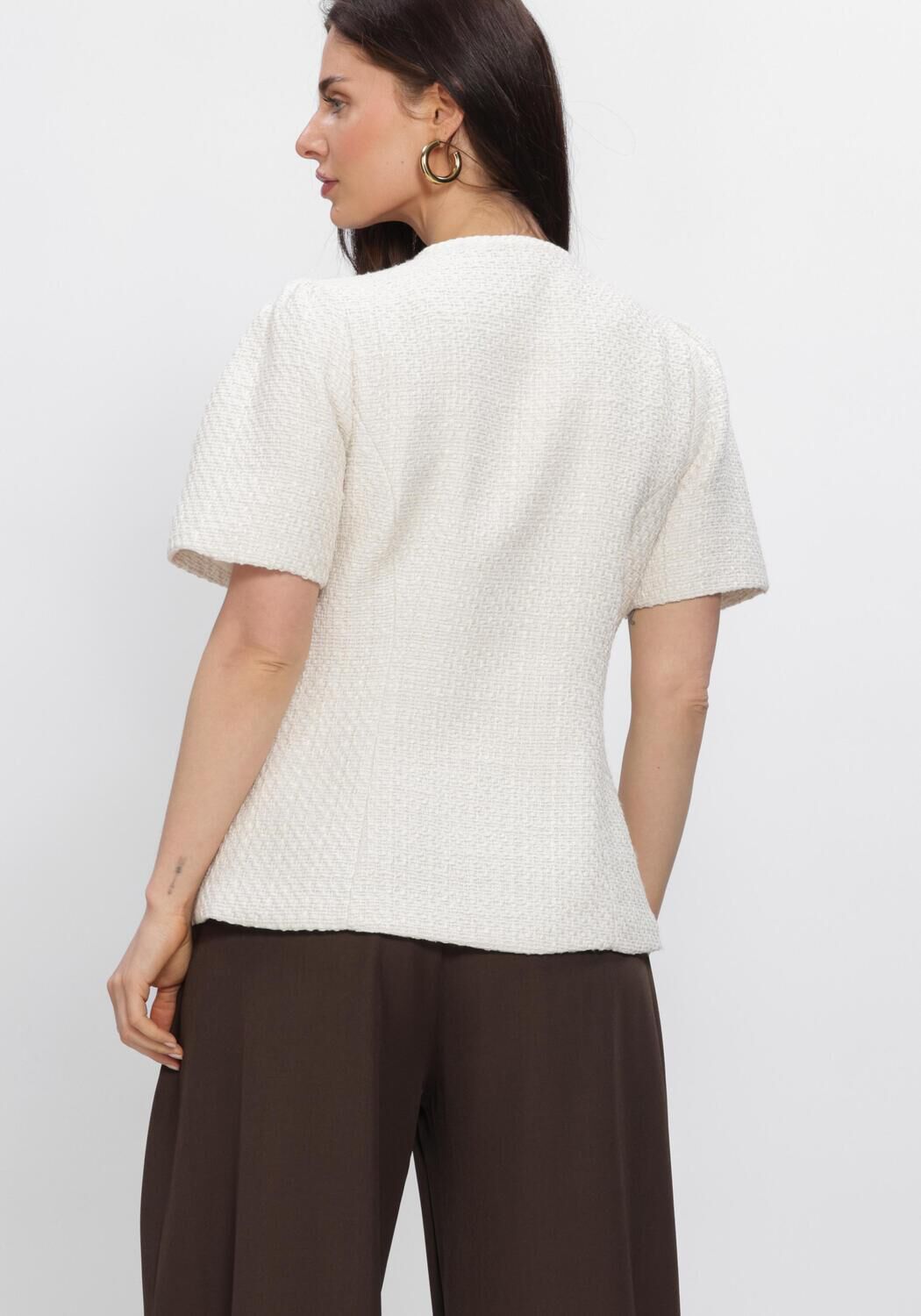 Wei&szlig;e NEO NOIR Blusen FAINA BOUCLE BLOUSE - large