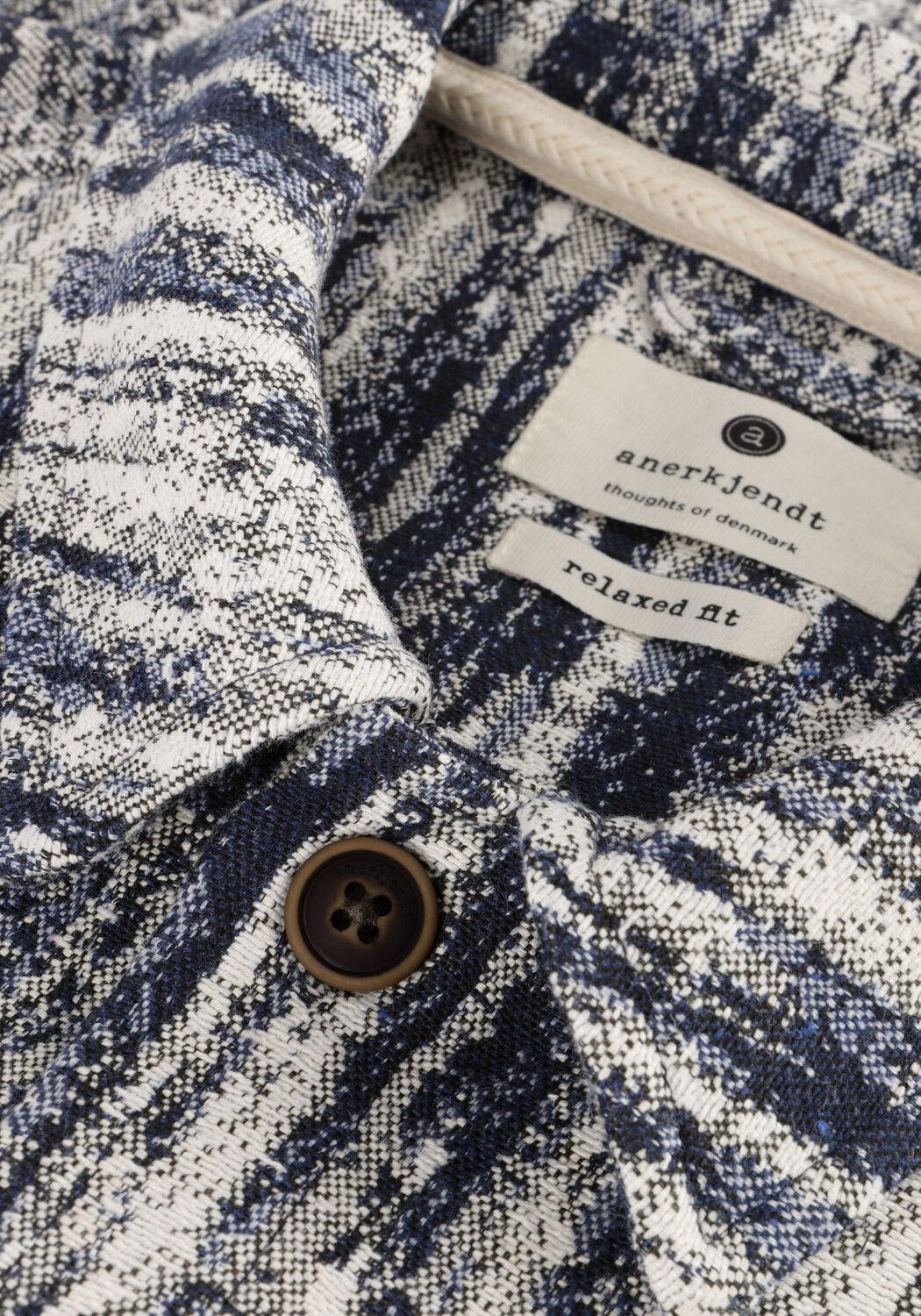 Dunkelblau ANERKJENDT Overshirt AKOSCAR JACQUARD OVERSHIRT - large