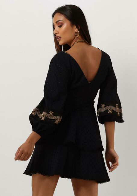 Schwarze ACCESS Minikleid EMBROIDERY DRESS WITH SIDE SLITS - large