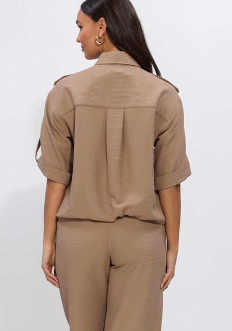 Camelfarbene STUDIO ANNELOES Blusen Nellie waffle blouse - large