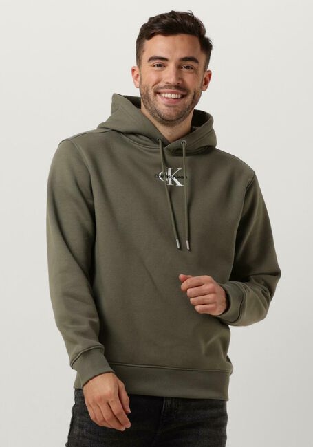 Olive CALVIN KLEIN Sweatshirt MONOLOGO HOODIE - large