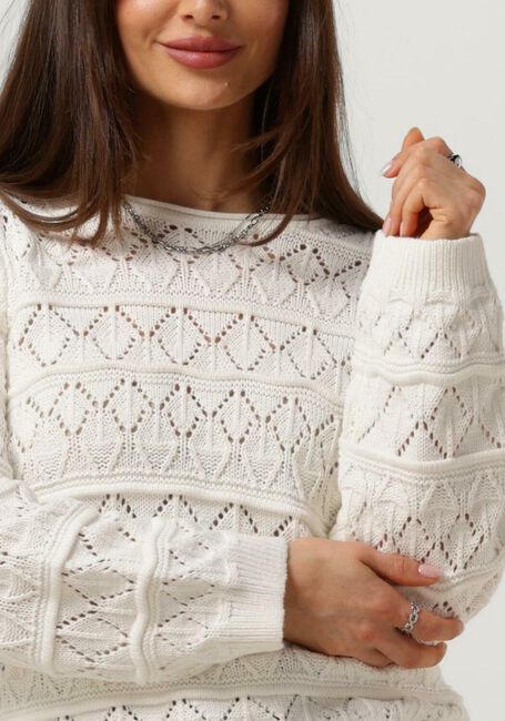 Weiße OBJECT Pullover OBJLIVA L/S O-NECK KNIT PULLOVER - large