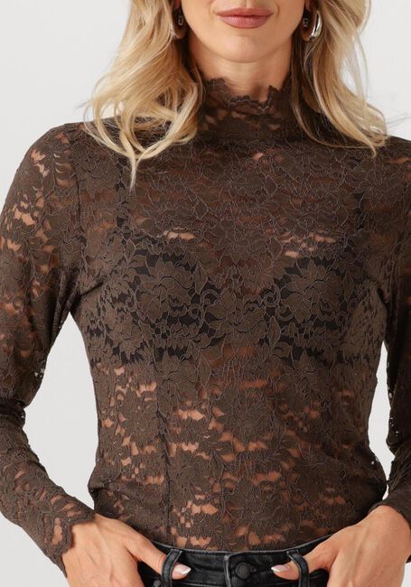 Braune NEO NOIR Tops & T-shirts LIZA LACEFLOWER BLOUSE - large