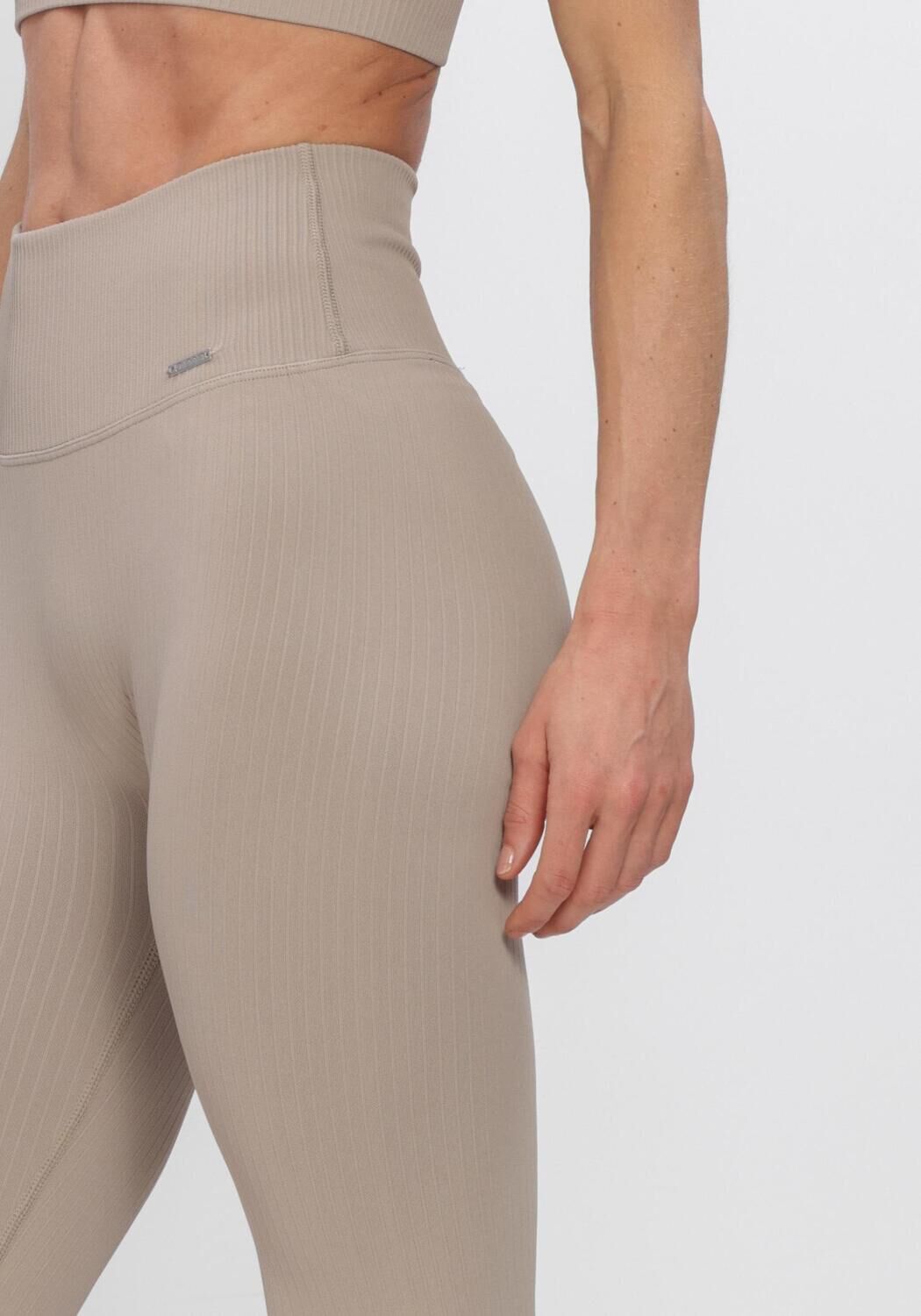 Beige AIM'N Hosen RIBBED SEAMLESS TIGHTS - large