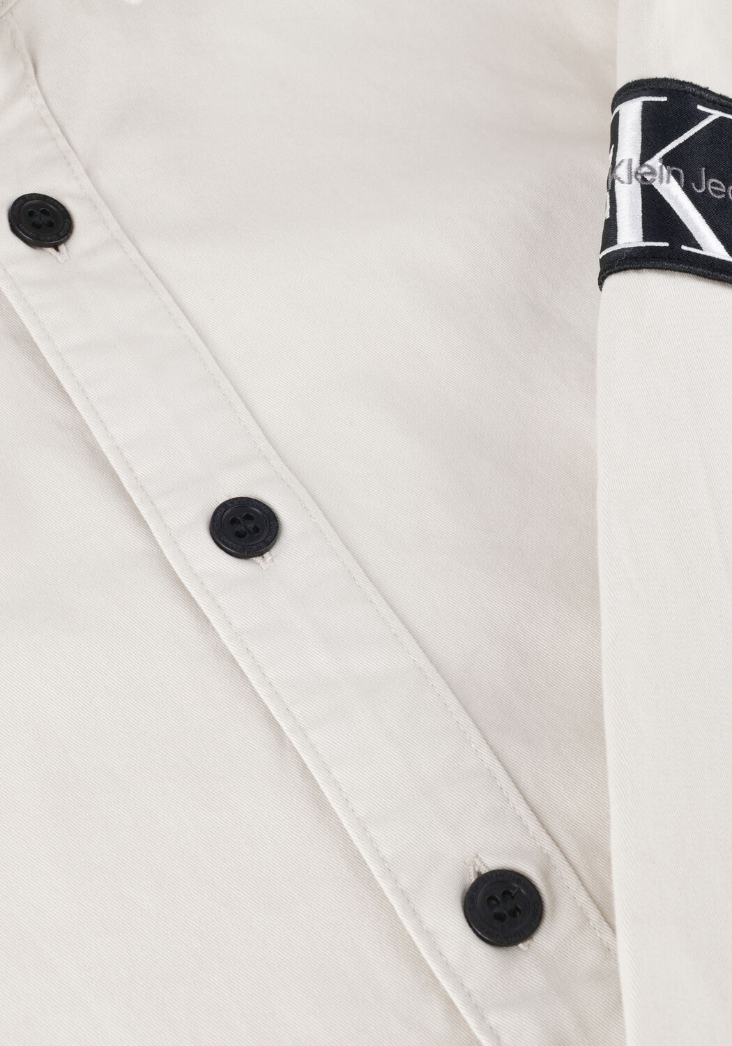 Beige CALVIN KLEIN Overshirt MONOLOGO BADGE RELAXED SHIRT - large