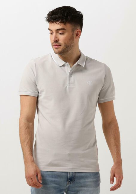 Hellgrau CALVIN KLEIN Polo-Shirt TIPPING SLIM POLO - large