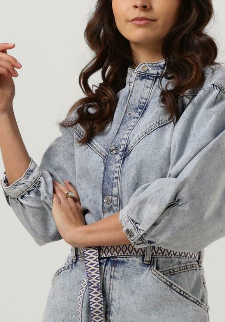 Hellblau SCOTCH & SODA Minikleid WASHED DENIM TRUCKER SHIRT DRESS WITH BELT - large