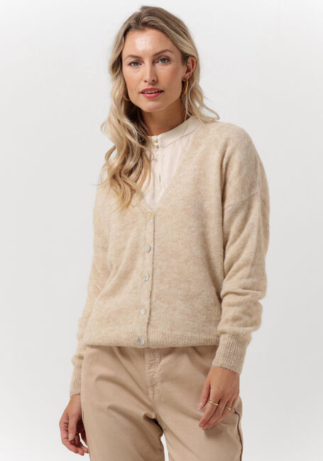 Weiße SUMMUM Strickjacke CARDIGAN FEATHER LIGHT ALPACA KNIT - large