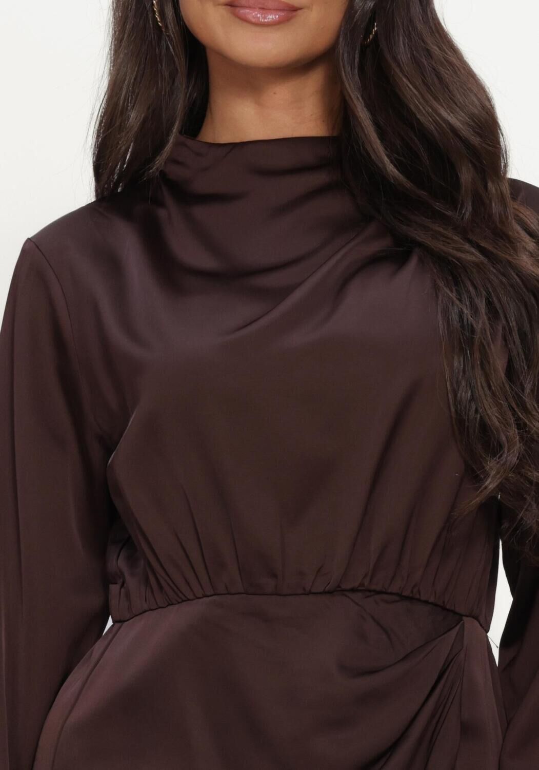 Braune Y.A.S. Maxikleid YASBISTA LS DRESS - large