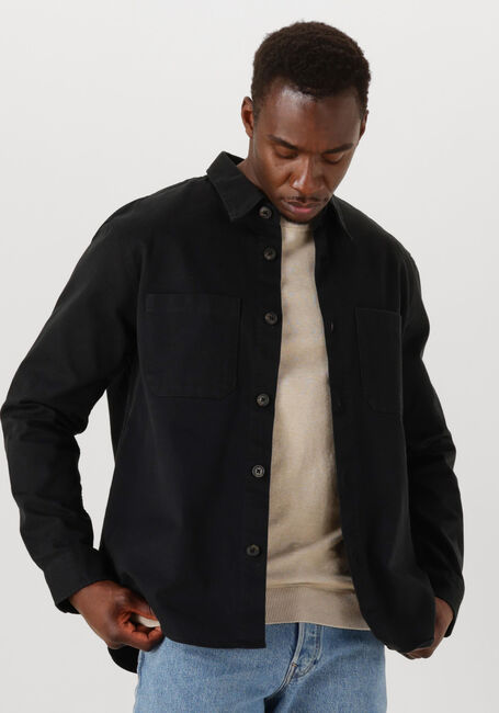 Schwarze SELECTED HOMME Overshirt SLHTRAVIS TWILL OVERSHIRT LS NOOS - large