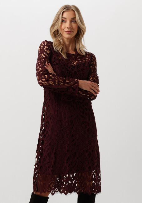 Rote VANILIA Midikleid LACE MIDI DRESS - large