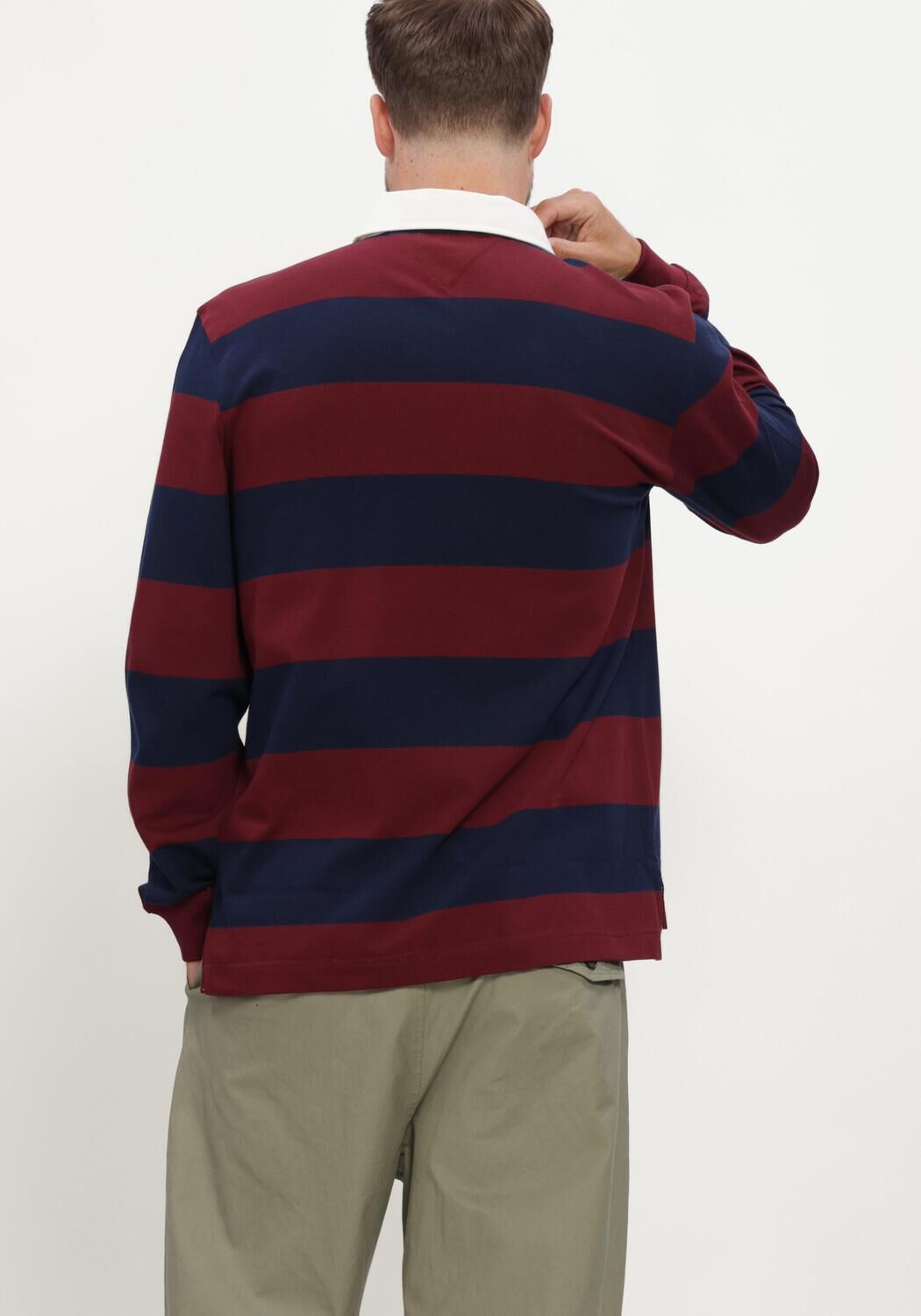 Dunkelblau TOMMY HILFIGER Sportpullover ESSENTIAL STRIPE RUGBY - large