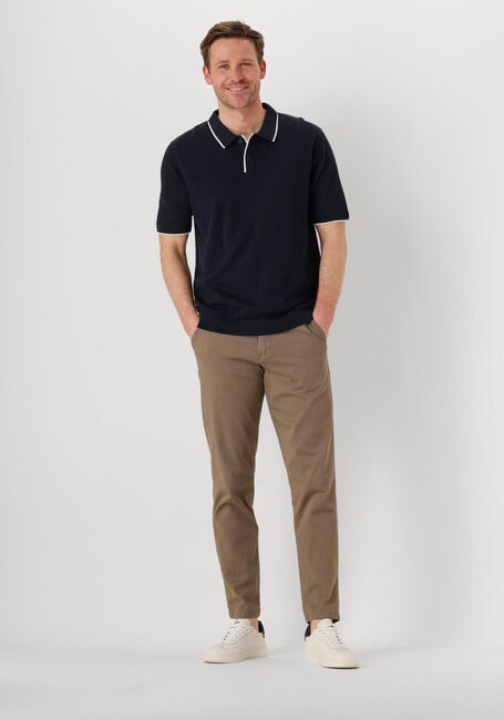 Dunkelblau SELECTED HOMME Polo-Shirt SLHMATTIS SS KNIT SUN POLO - large