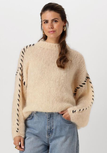 Beige AMERICAN DREAMS Pullover CATIO MOHAIR STITCH PULLOVER - large