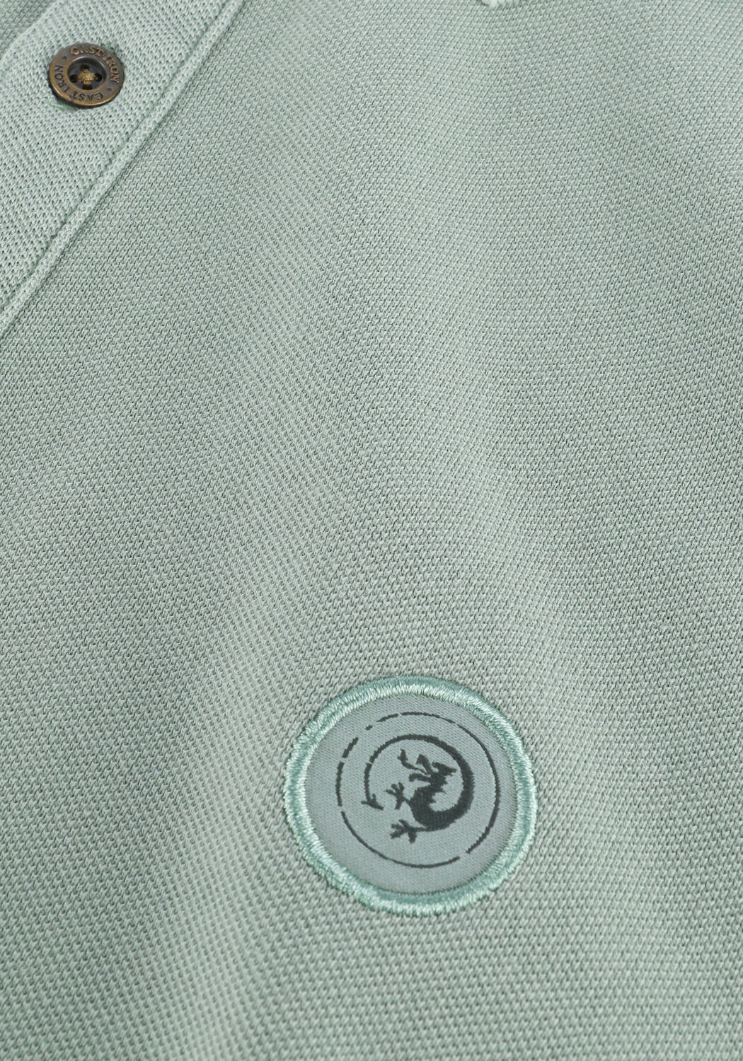 Gr&uuml;ne CAST IRON Polo-Shirt SHORT SLEEVE POLO COTTON GD PIQUE - large