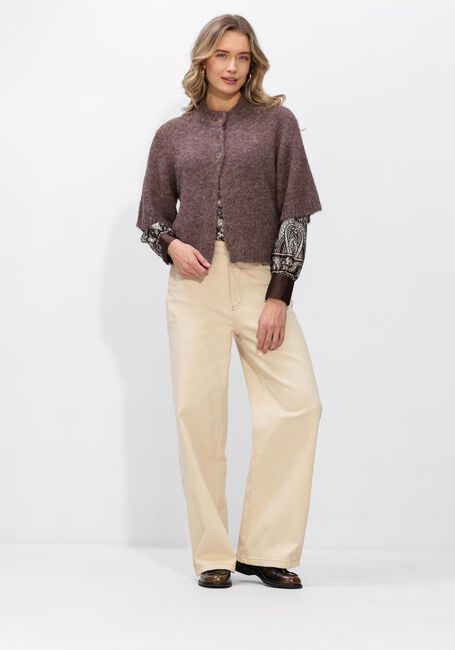 Braune NEO NOIR Pullover BENUTA FLUFFY KNIT CARDIGAN - large