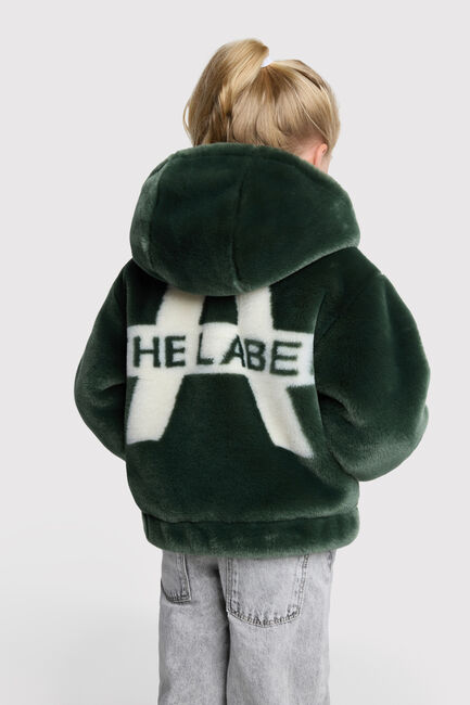 Grüne ALIX MINI Fake-Fur-Jack WOVEN FAUX FUR JACKET - large