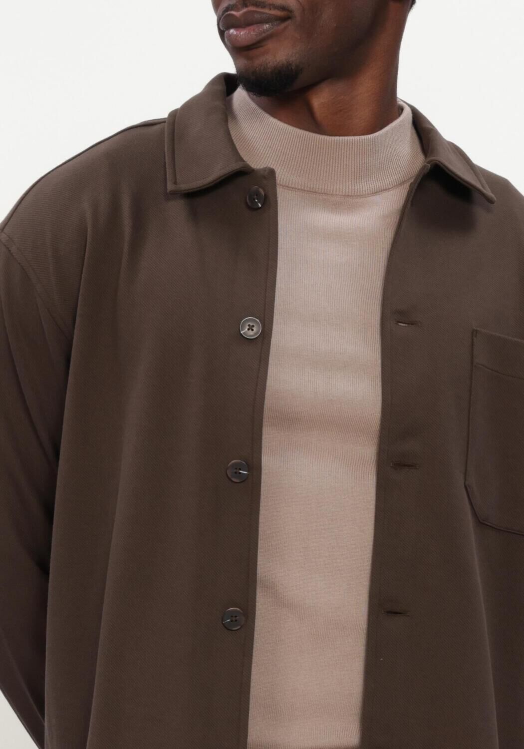Braune SELECTED MEN Overshirt SLMSOL LS OVERSHIRT - large