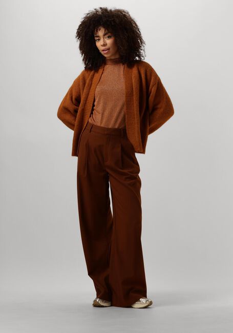 Braune SUMMUM Strickjacke PUFF SLEEVE CARDIGAN COZY MELANGE KNIT - large