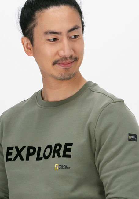 Olive NATIONAL GEOGRAPHIC Sweatshirt CREW NECK - large