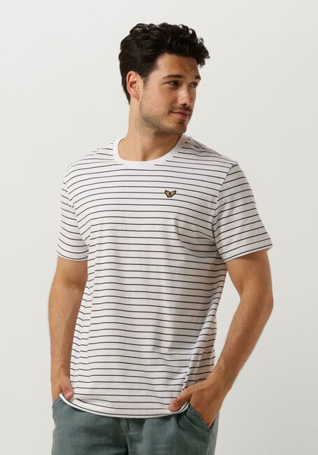 Ecru PME LEGEND T-shirt SHORT SLEEVE R-NECK YARN DYED STRIPE JERSEY - large