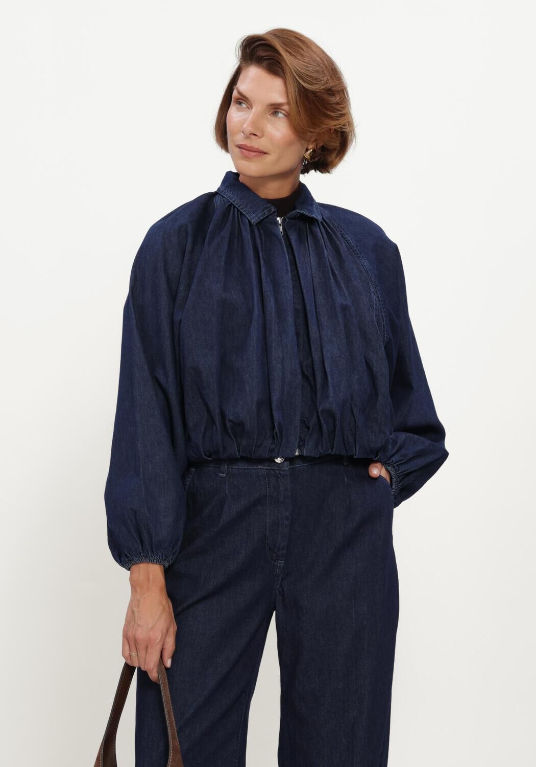 Blaue DANTE6 Jacken CASSI BALLOONY DENIM JACKET - large