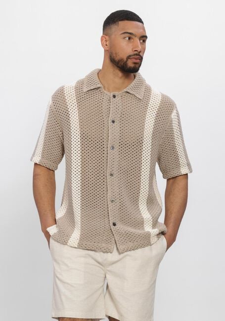 Beige PROFUOMO Polo-Shirt POLO SS BUTTON TH - large