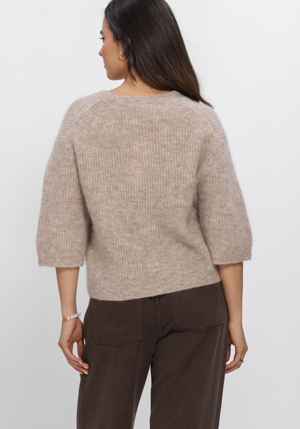 Beige SECOND FEMALE Strickjacke ANDREA KNIT RIB CARDIGAN - large
