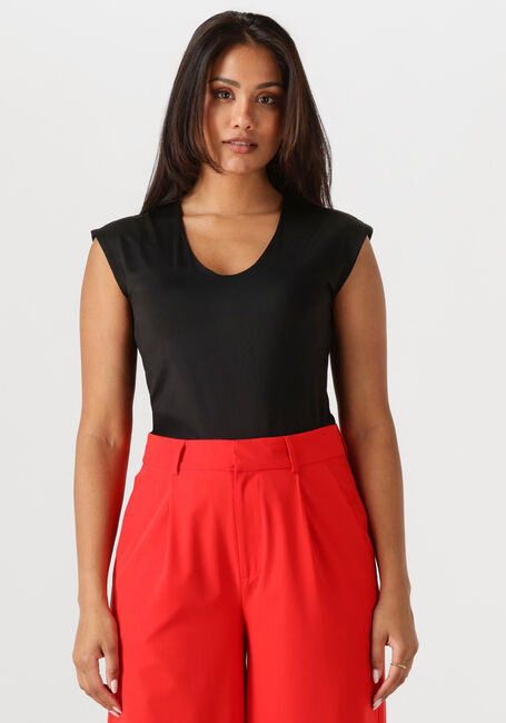 Schwarze ROSEMUNDE T-shirt BILLIE CAPSLEEVE V-NECK - large