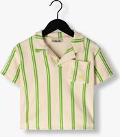 Weiße CARLIJNQ T-shirt STRIPES GREEN - LOOSE FIT POLO WITH EMBROIDERY - medium