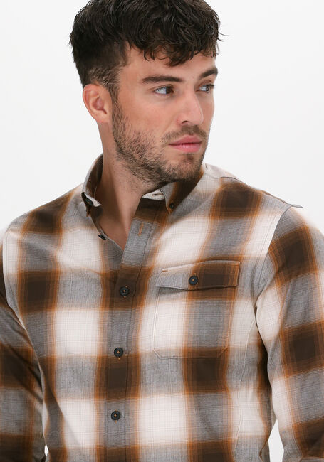 Braune CAST IRON Casual-Oberhemd LONG SLEEVE SHIRT YD SHADOW CH - large