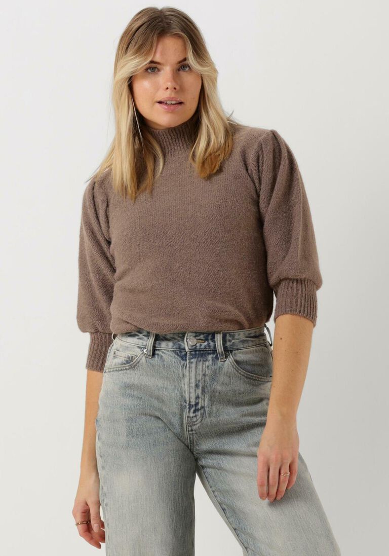 taupe notre-v pullover knit nv asia