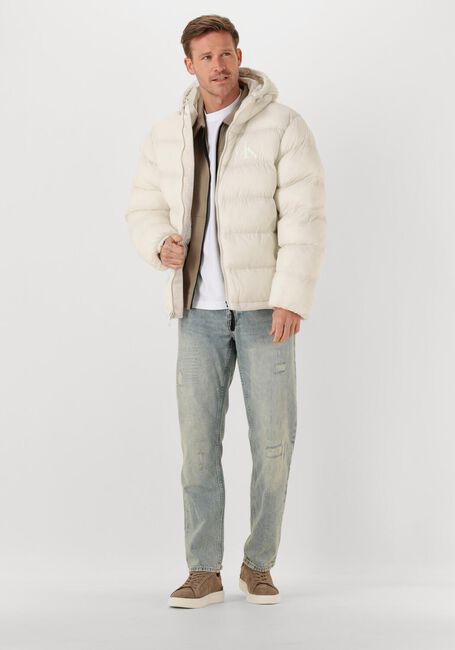 Ecru CALVIN KLEIN Wattierte Jack LS NYLON MONGRAM PUFFER JKT - large