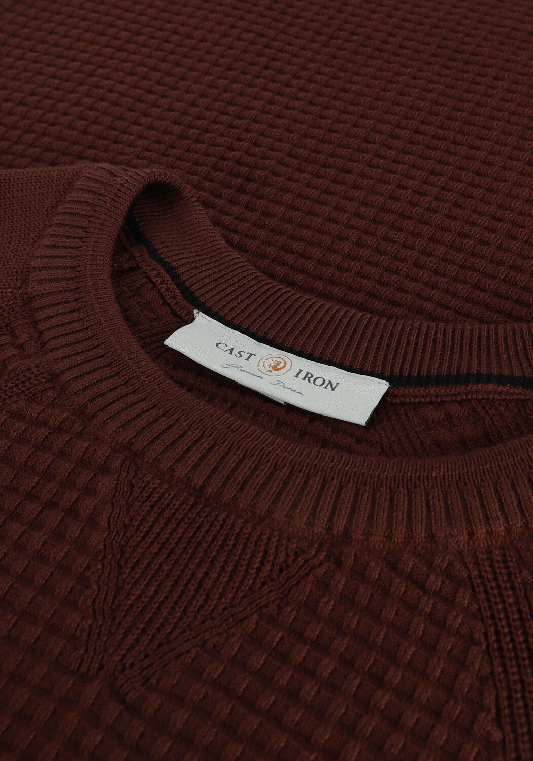 Bordeaux CAST IRON Pullover R-NECK SLIM FIT COTTON SOLID - large