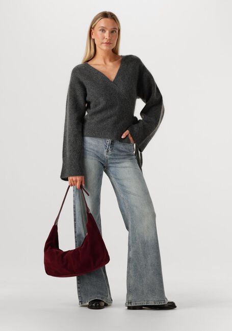 Graue SECOND FEMALE Strickjacke BROOK KNIT WRAP CARDIGAN - large